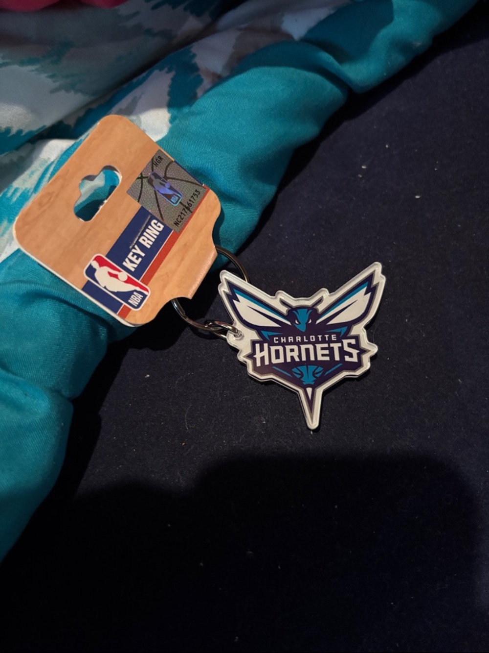 NBA Charlotte Hornets Key Ring - Teal, Purple & White